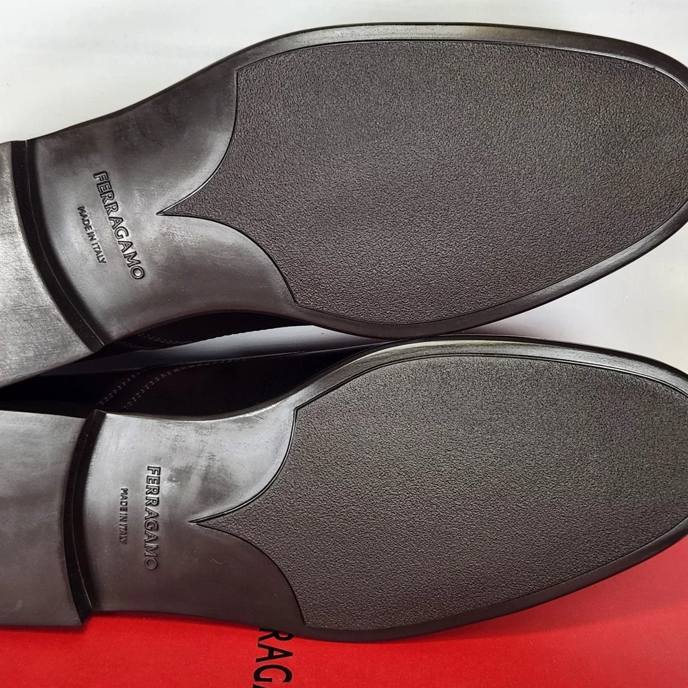 Ferragamo Oxford Men Size 12 NARROW T. Moro Brown Leather Cap Toe Dress Shoes